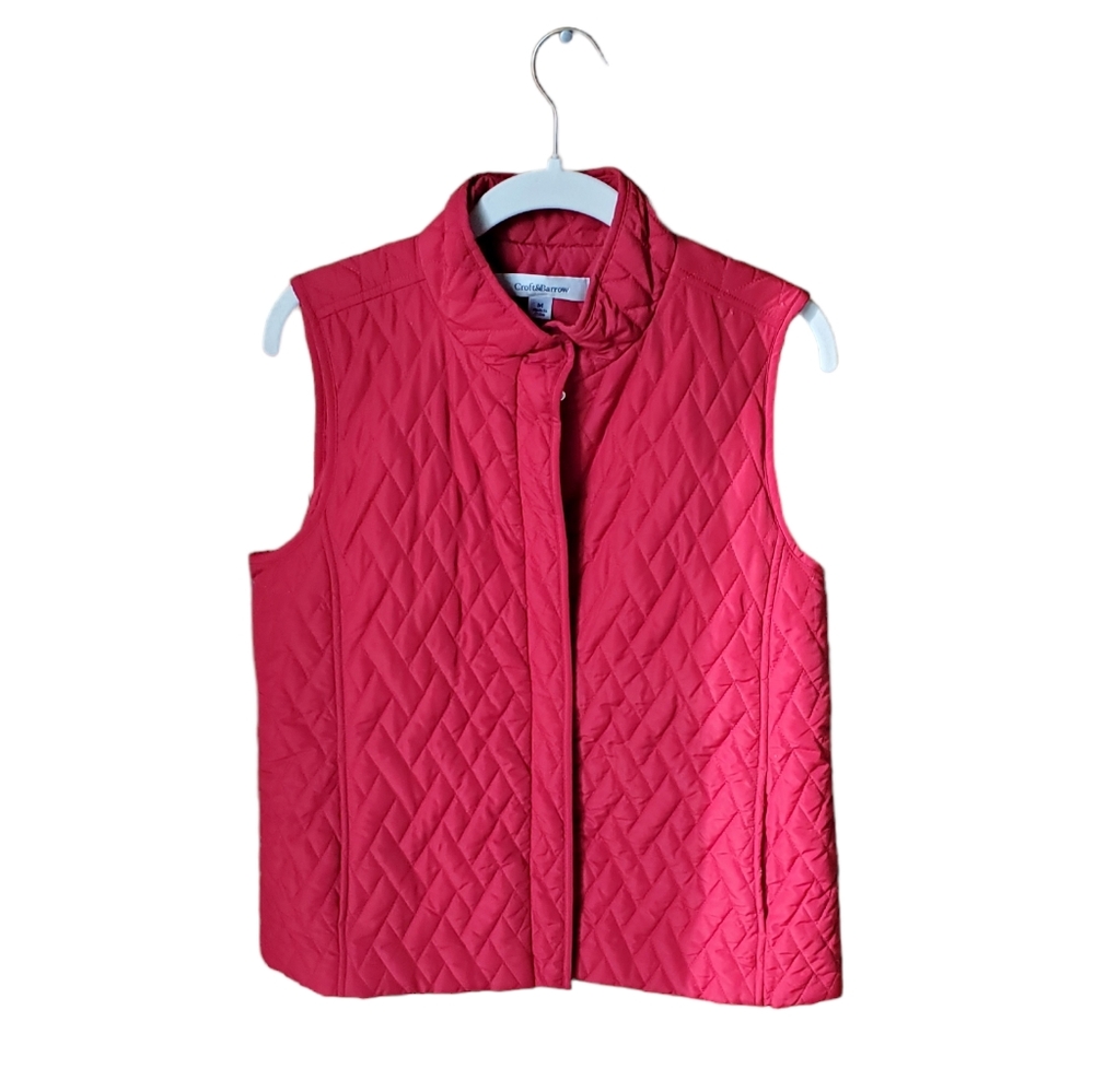 Croft & Barrow Vest Quilted Red M